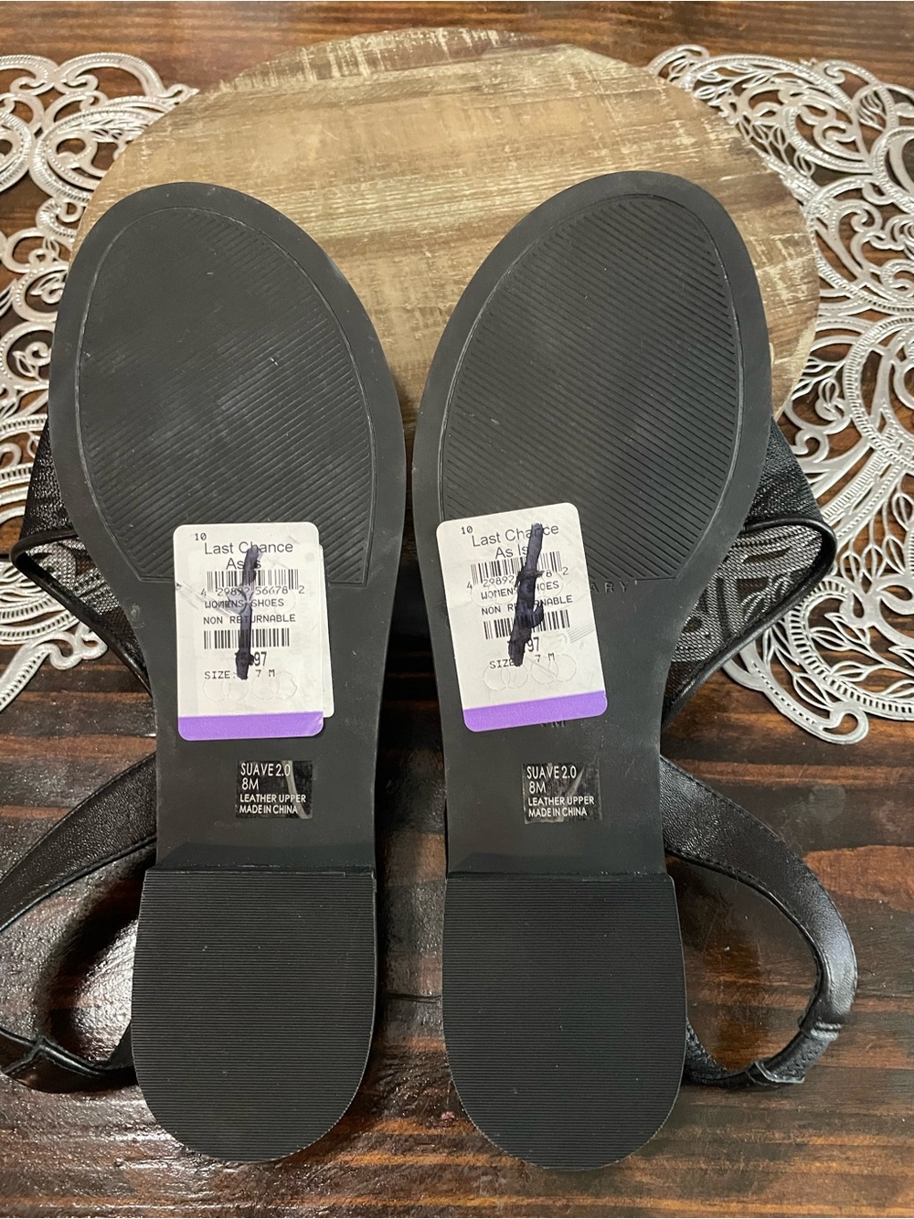 Sanctuary Black Women's Size 8 Sandals with Gold Accent - Picture 3 of 3